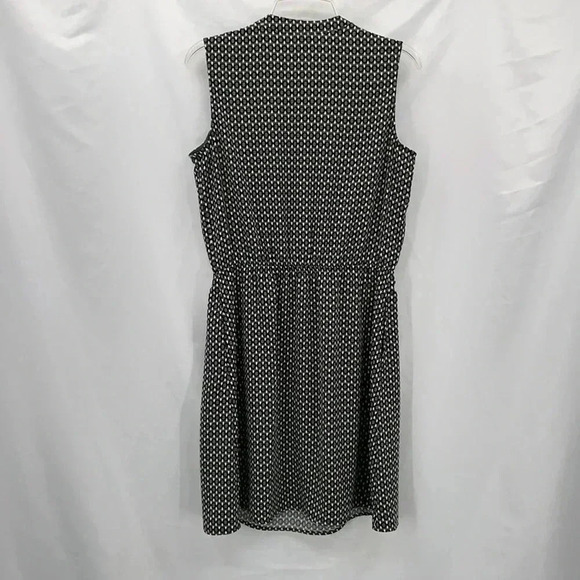 Merona Sleeveless Geometric Dress Medium Green Black White Elastic Waist EUC - Picture 10 of 11